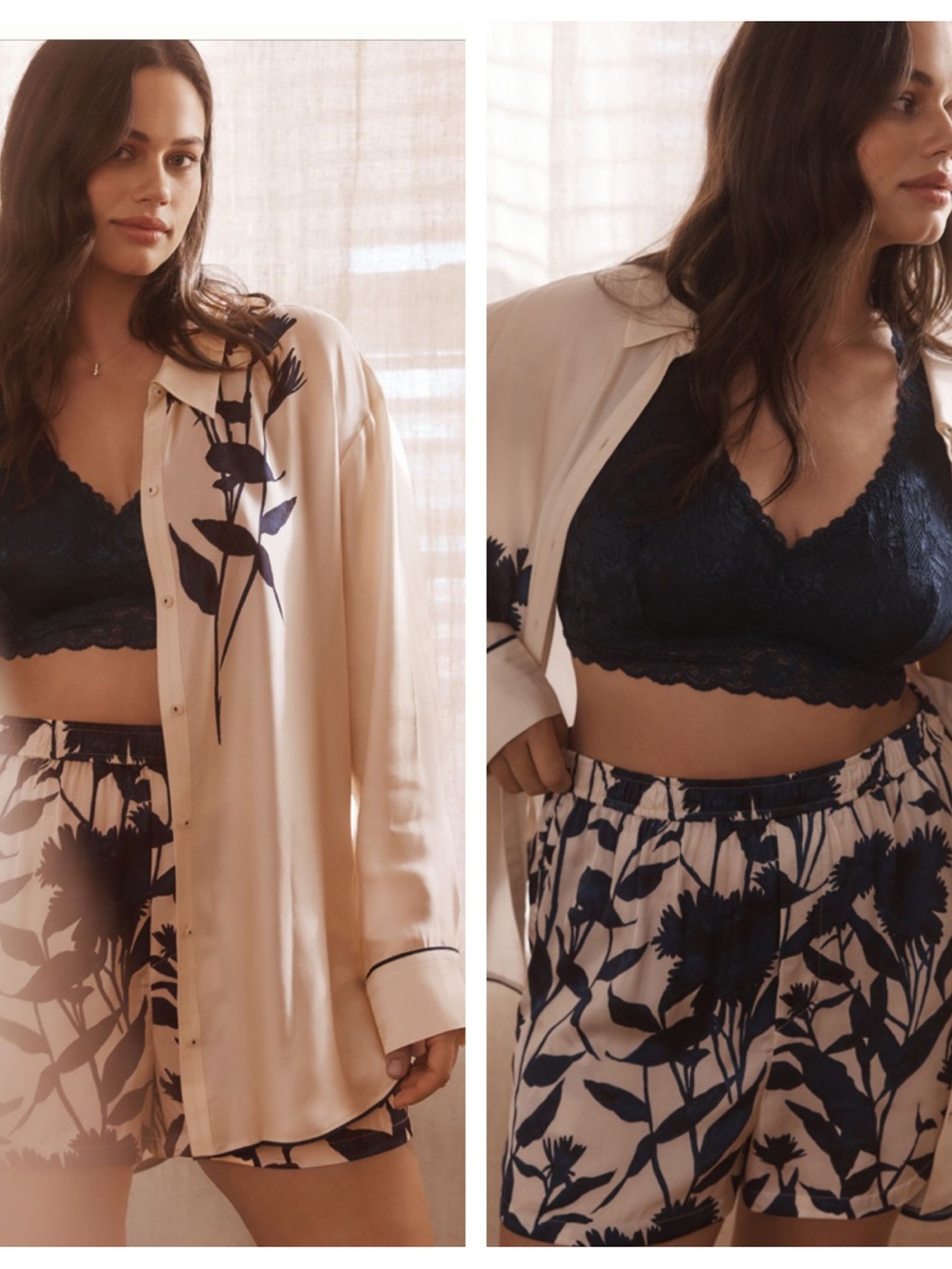 NWT! By Anthropologie Printed Pajama Shorts & Long Sleeve Buttondown Shirt